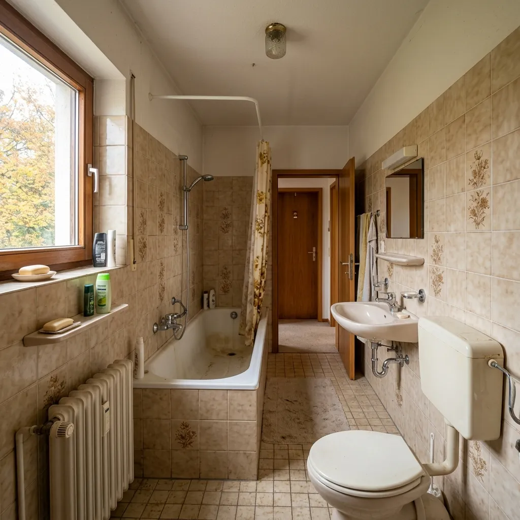 Altes Badezimmer Vorher (1980er Jahre)